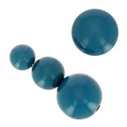 Assortimento di 26 perline rotonde 6-8-10 mm e 2 cabochon di resina - Duck Blue|raw }}