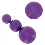 Assortimento di 26 perline rotonde 8-10-14 mm e 2 cabochon di resina - Viola
