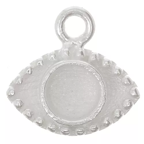 Ciondolo occhio 10 mm per cabochon 4 mm - Argento 925 x1