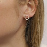 Orecchini perno - Filo intrecciato scavato 10 mm - Argento 925 x2