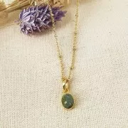 Pendente ovale sfaccettato 12x7 mm - Argento 925 dorato - Corniola x1