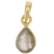 Pendente goccia sfaccettata 12x7 mm - Argento 925 dorato - Labradorite x1|raw }}