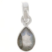 Pendente goccia sfaccettata 12x7 mm - Argento 925 - Labradorite x1