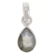 Pendente goccia sfaccettata 12x7 mm - Argento 925 - Labradorite x1