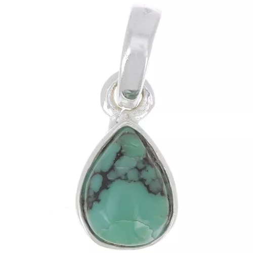 Pendente goccia sfaccettata 12x7 mm - Argento 925 - Turquoise