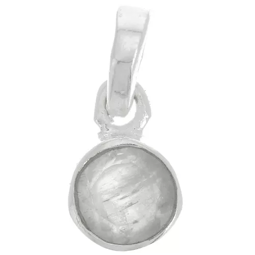 Pendente con pietra semipreziosa sfaccettata 7 mm - Arg925 - Pietra di luna x1