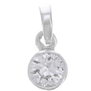 Pendente rotondo sfaccettato 7 mm con Ossido di zirconio - Argento 925 - Cristallo x1|raw }}