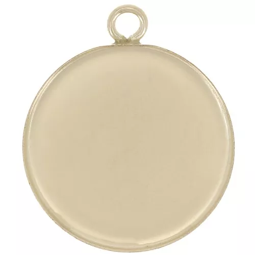 Pendente rotondo per cabochon a fondo piatto 15 mm - Gold filled x1