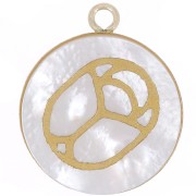 Pendente rotondo per cabochon a fondo piatto 15 mm - Gold filled x1