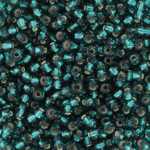 Perle di semi Preciosa 9/0 2,5 mm - Argento smeraldo rivestito x20g