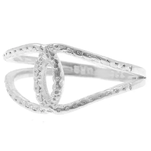 Anello incrociato martellato - Misura 54 - Argento 925 x1