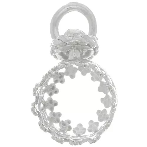 Pendente tondo girevole con corona - per perline da 8mm - Argento 925 x1