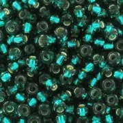 Perle di semi Preciosa 11/0 2 mm - Argento smeraldo rivestito x20g
