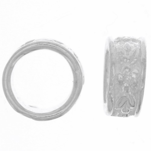 Perlina rotonda lavorata 7x3 mm - Argento 925 x1