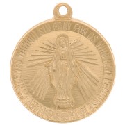 Pendente rotondo lavorato 15 mm - Motivo vergine -Gold filled x1|raw }}