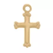 Ciondolo a forma di croce con palline 14x8 mm - Gold filled x 1