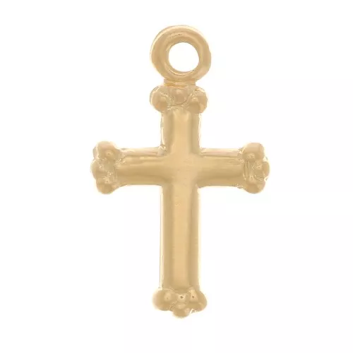 Ciondolo a forma di croce con palline 14x8 mm - Gold filled x 1
