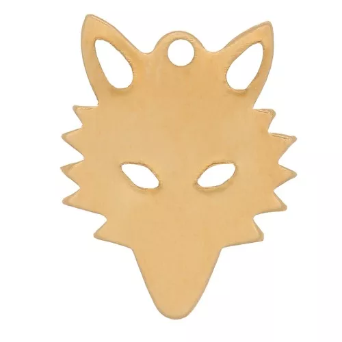 Ciondolo a forma di testa di lupo 13x10 mm - Gold filled x1