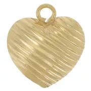Ciondolo a forma di cuore strutturato 10x9 mm - Gold filled x1