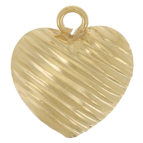 Ciondolo a forma di cuore strutturato 10x9 mm - Gold filled x1