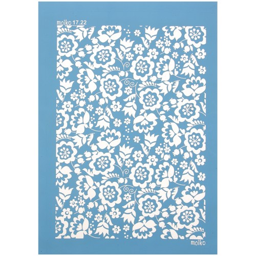 Silk Screen Moiko per pasta polimerica 74x105 mm - Helleborus 17.22 x1