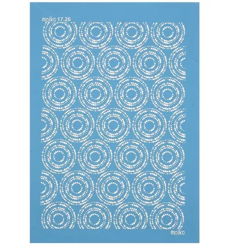 Silk Screen Moiko per pasta polimerica 74x105 mm -cerchio punteggiato 17.26 x1