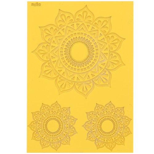 Foglio struttura Moiko per pasta polimerica 97x68 mm - Mandala 2,13 x1