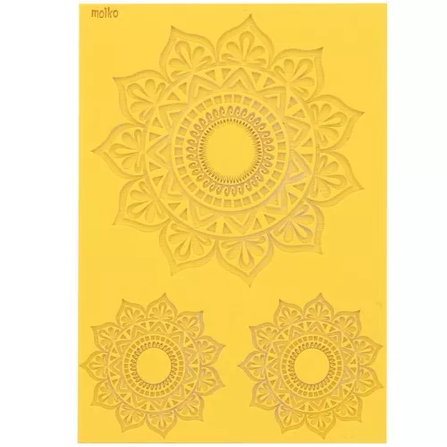 Foglio struttura Moiko per pasta polimerica 97x68 mm - Mandala 2,13 x1