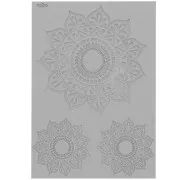 Foglio struttura Moiko per pasta polimerica 97x68 mm - Mandala 2,13 x1