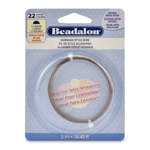 Filo di rame semicircolare da 0,64 mm - German Style Wire - Ottone anticato x 5 m