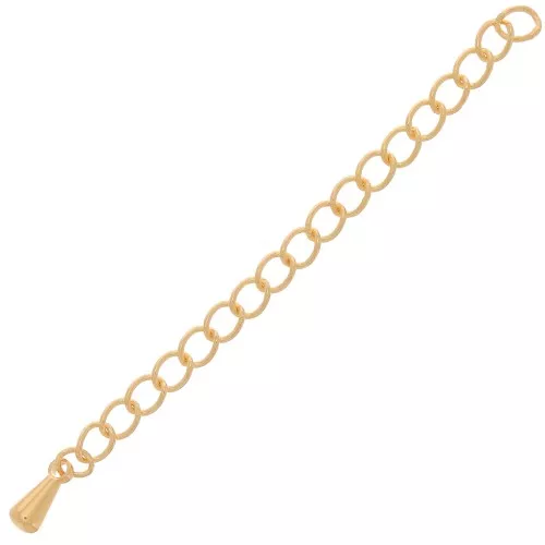 Catena di estensione goccia -maglia rombo 60 mm -Dorato con oro fino x1