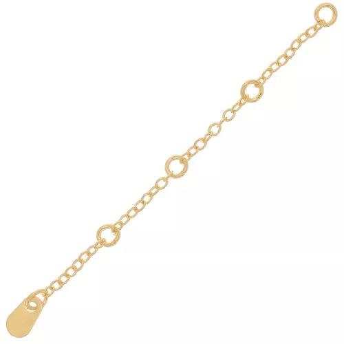 Catena di estensione 4 anelli aperti - Maglia Forzatina 60 mm -Dorato oro fino x1