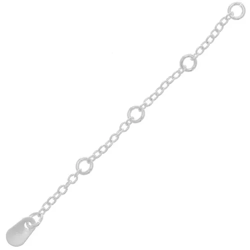 Catena di estensione 4 anelli aperti - Maglia Forzatina 60 mm - Placcatura argento