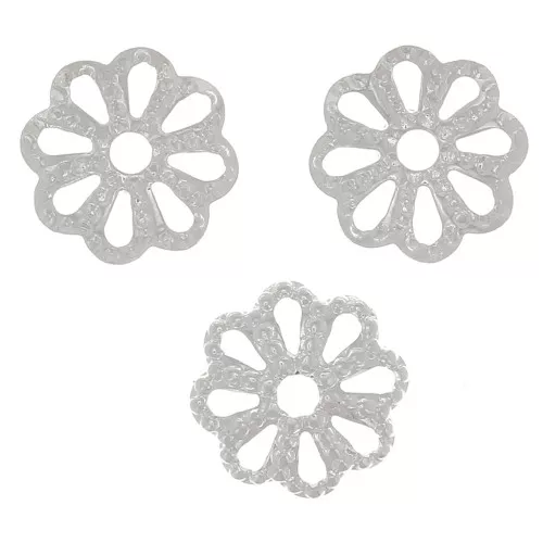 Coppette filigranate 6 mm - Placcatura argento fino x20