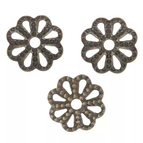 Coppette filigranate 6 mm - Bronzo x20