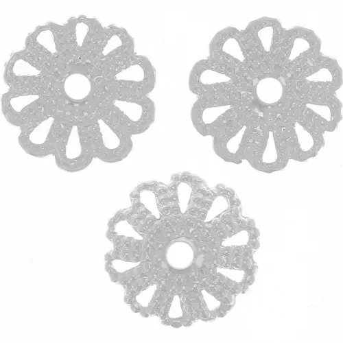 Coppette filigranate 7 mm - Placcatura argento fino x20