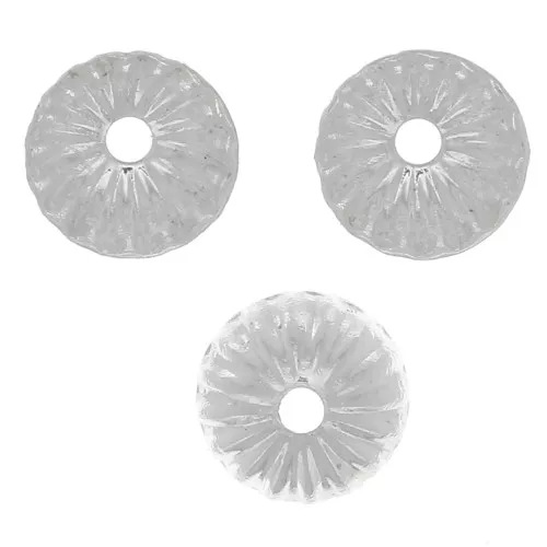 Coppette striate 5 mm Placcatura argento fino x20