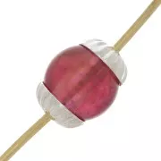 Coppette striate 5 mm Placcatura argento fino x20