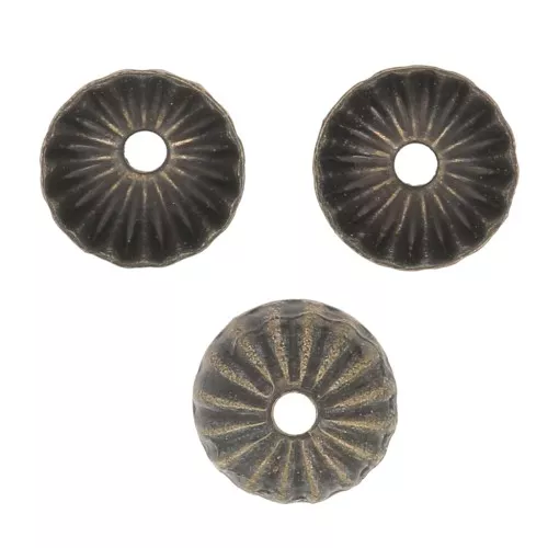 Coppette striate 5 mm Bronzo x20