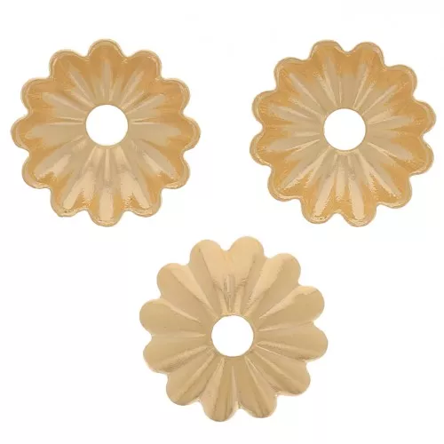 Coppette striate 6.5 mm - Dorato oro fino x20