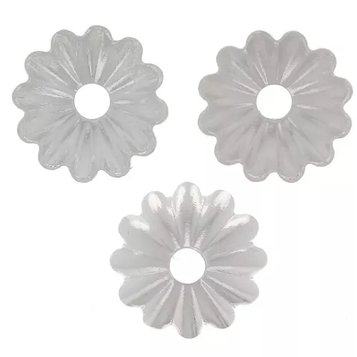 Coppette striate 6.5 mm - Placcatura argento fino x20