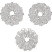 Coppette striate 8 mm - Placcatura argento fino x20|raw }}