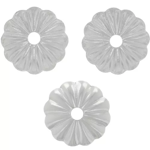 Coppette striate 8 mm - Placcatura argento fino x20