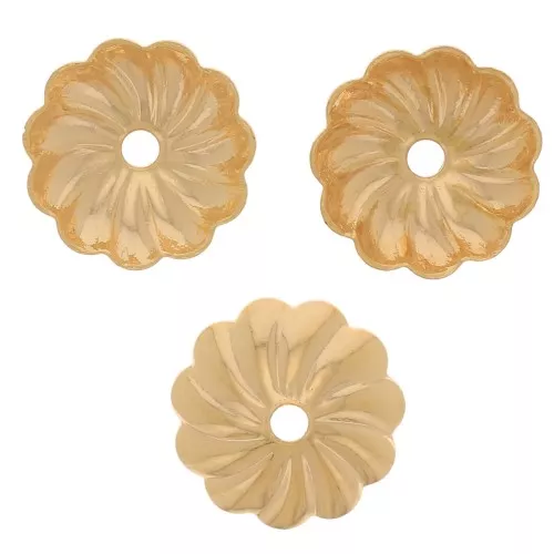 Coppette striate 7 mm - Dorato oro fino x20