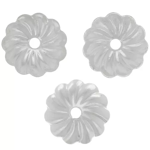 Coppette striate 7 mm - Placcatura argento fino x20