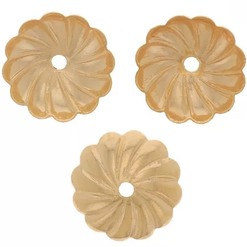 Coppette striate 9 mm - Dorato oro fino x20