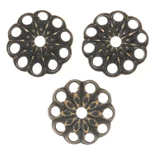 Coppette filigranate lavorate 6 mm - Bronzo x20