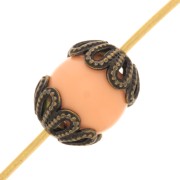 Coppette filigranate 6 mm - effetto fiore - Bronzo x20