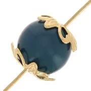 Coppette fiori lavorate 10 mm - Dorato oro fino x20