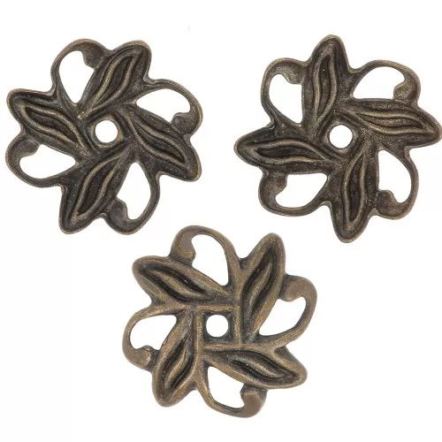 Coppette fiori lavorate 10 mm - Bronzo x20